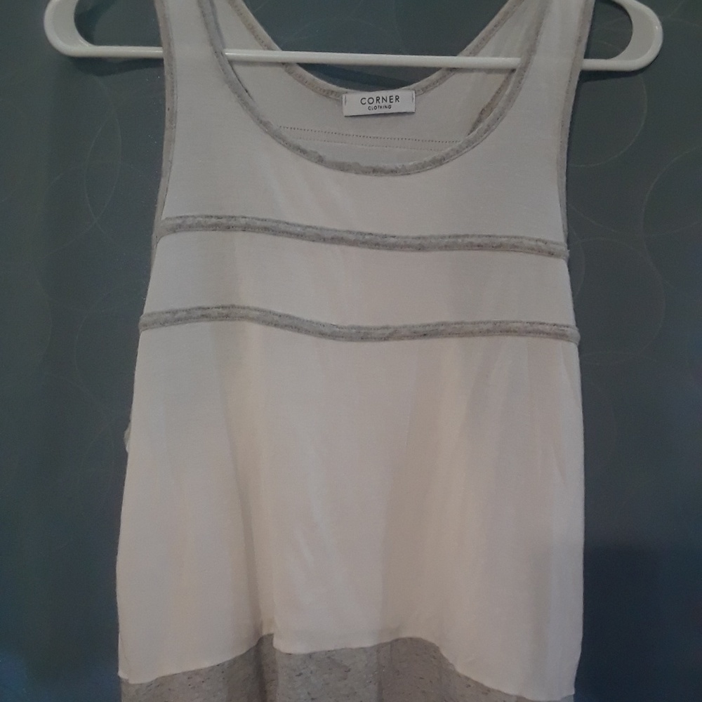 White and grey tank top